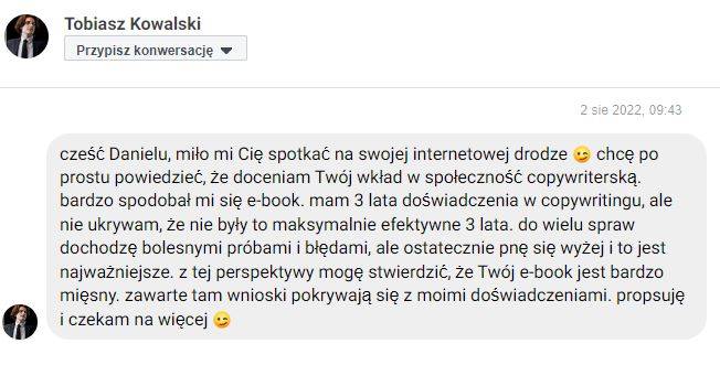 Tobiasz Kowalski opinia
