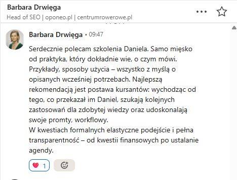 Opinia - Basia Drwięga