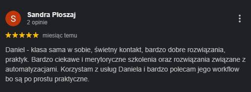 Opinia - Sandra Płoszaj