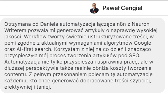 Opinia - Paweł Cengiel