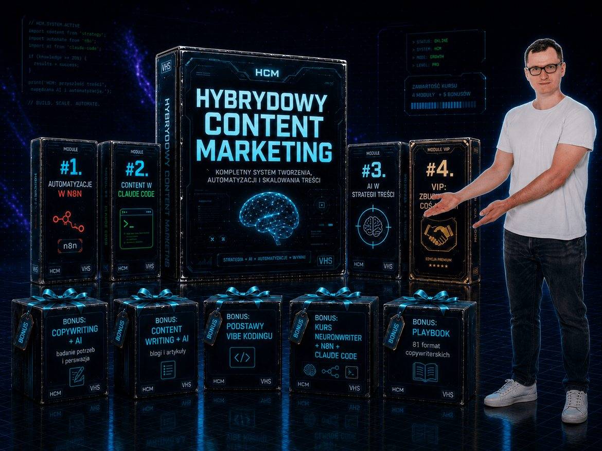 Daniel Bartosiewicz prezentuje kurs Hybrydowy Content Marketing &ndash; mockup moduł&oacute;w i bonus&oacute;w