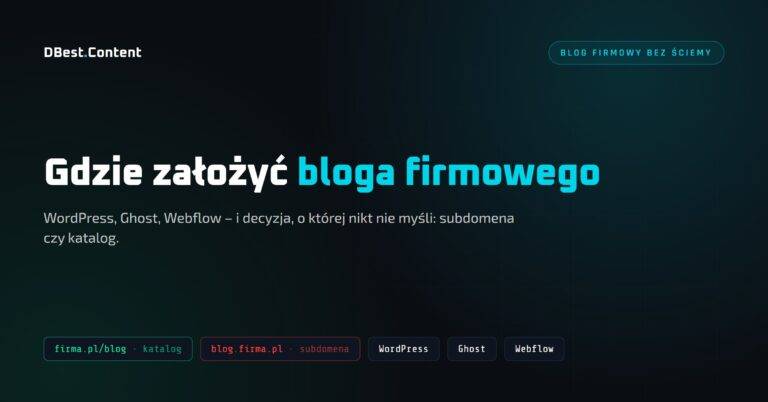 Gdzie założyć bloga firmowego – WordPress, Ghost, Webflow, subdomena czy katalog
