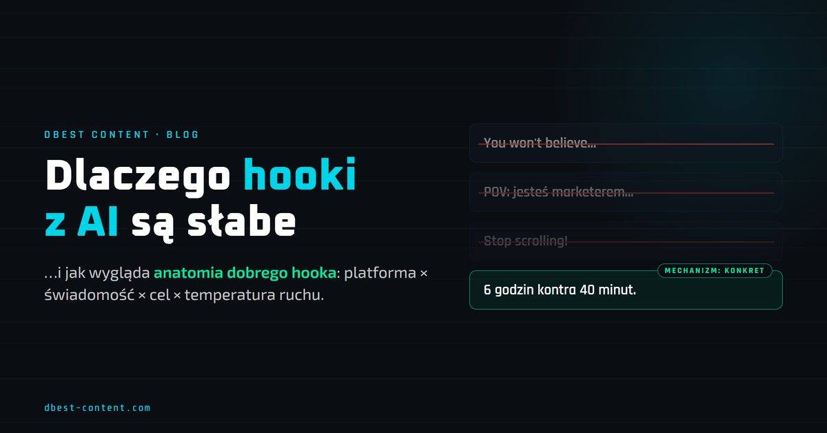Dlaczego hooki z AI są słabe – i jak wygląda anatomia dobrego hooka