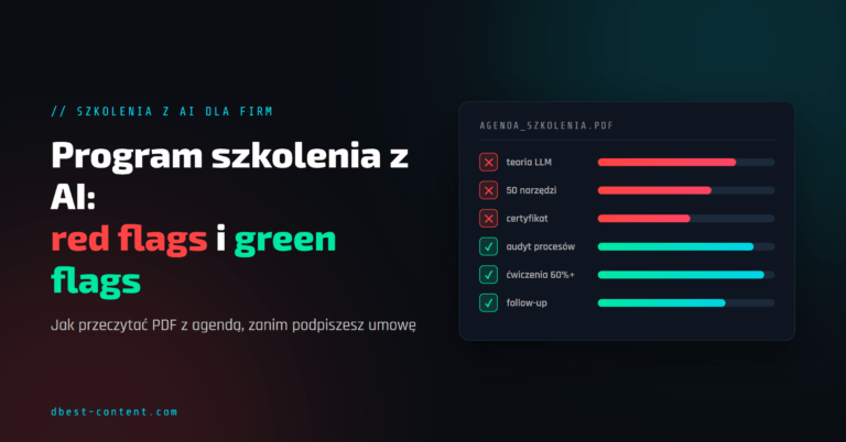 Program szkolenia z AI – red flags i green flags, które widać w agendzie