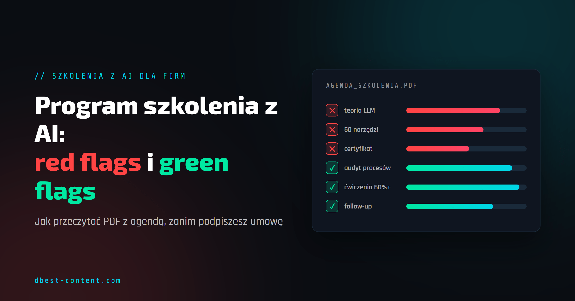 Program szkolenia z AI – red flags i green flags, które widać w agendzie