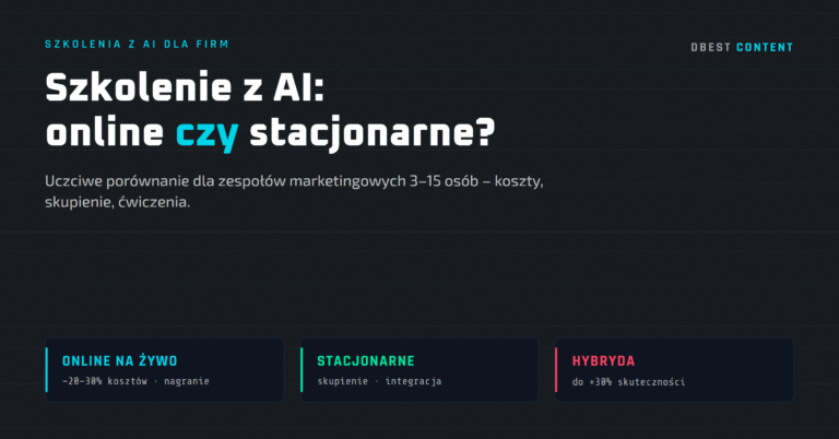 Szkolenie z AI online czy stacjonarne – co lepiej działa dla zespołu marketingowego?