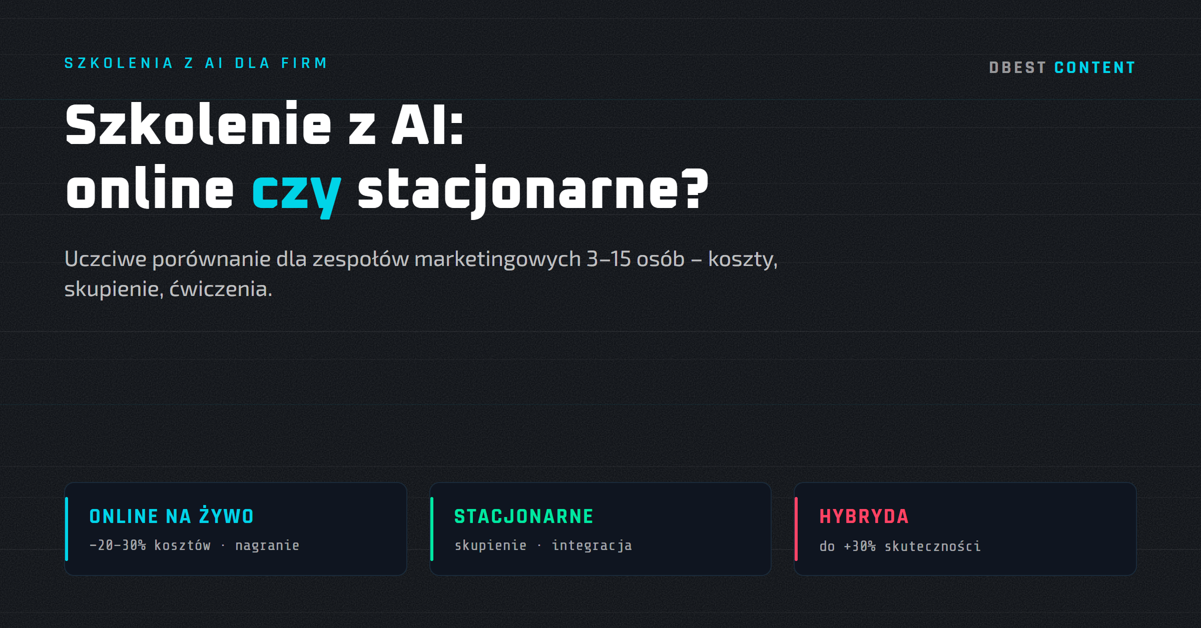Szkolenie z AI online czy stacjonarne – co lepiej działa dla zespołu marketingowego?