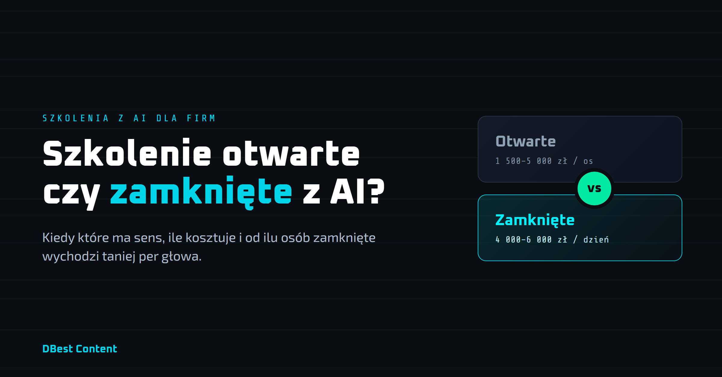 Szkolenie otwarte czy zamknięte z AI – kiedy które ma sens i ile kosztuje