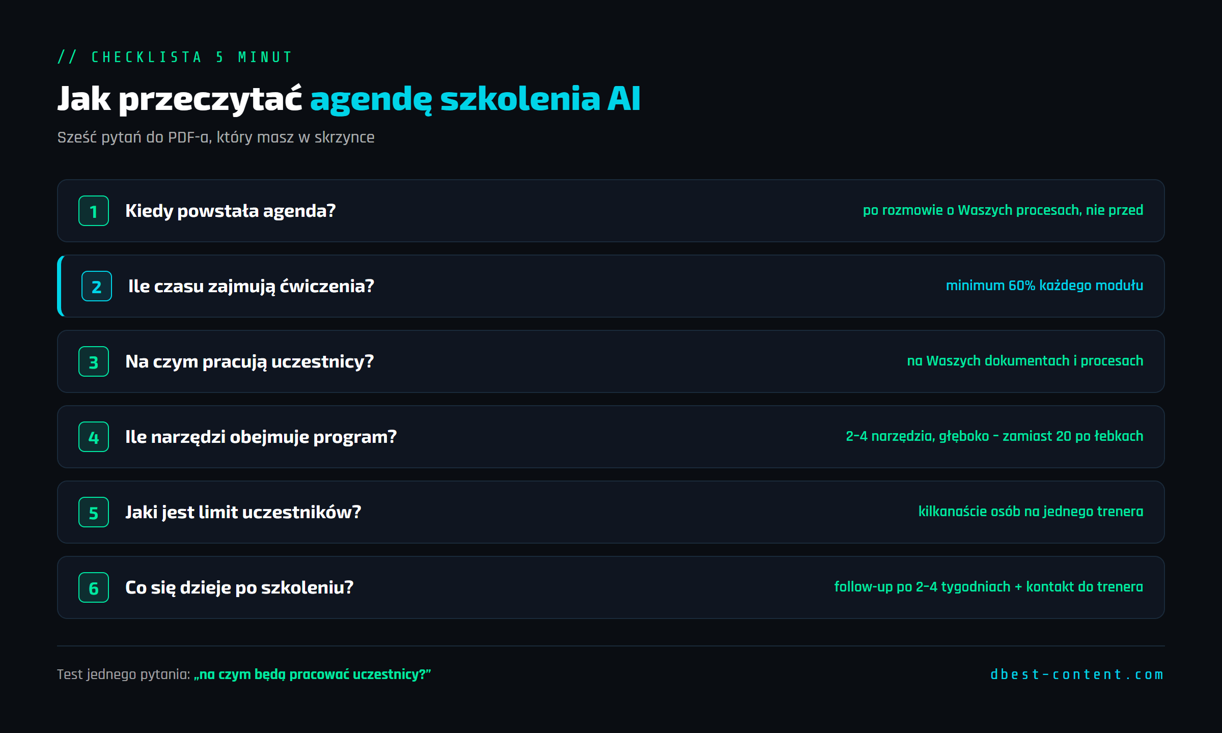 Program szkolenia z AI – red flags i green flags, które widać w agendzie 3 Program szkolenia z AI – red flags i green flags, które widać w agendzie – grafika