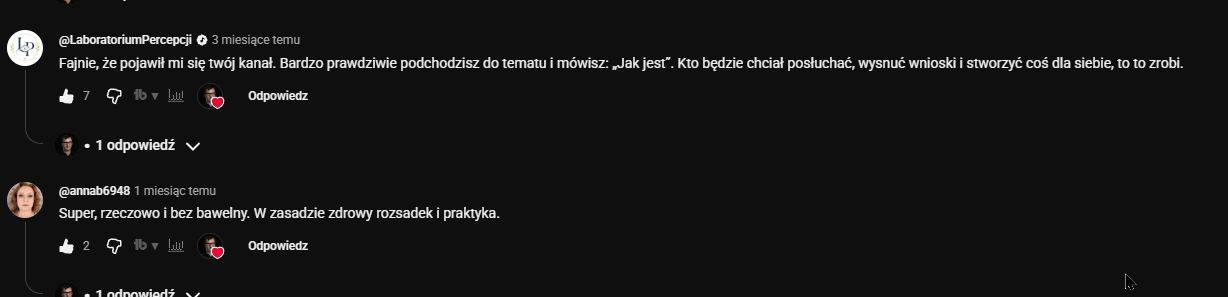Współpraca reklamowa 9 Komentarze widzów doceniających prawdziwe podejście, zdrowy rozsądek i praktykę