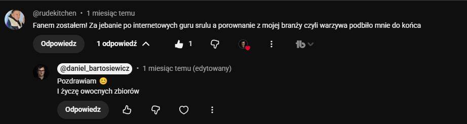 Współpraca reklamowa 11 Komentarz widza doceniającego zdrowy rozsądek i praktyczne podejście Daniela