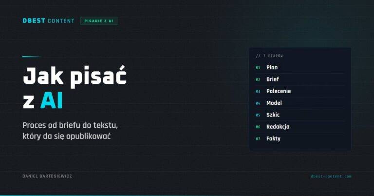 Jak pisać z AI – proces od briefu do tekstu, który da się opublikować
